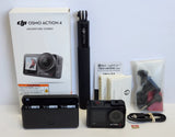 DJI Osmo Action 4 Adventure Combo 3x Battery Action Camera Bundle, 128GB MicroSD