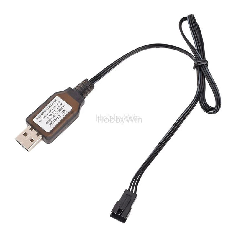 7.4V 500mA USB Charging Cable SM-3P positive plug for 2S LiPo Li-Ion RC Battery