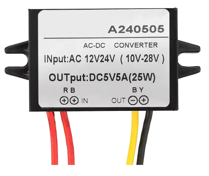 A240505 12V 24V to 5V Waterproof AC DC Converter 5A 25W Power Supply Module