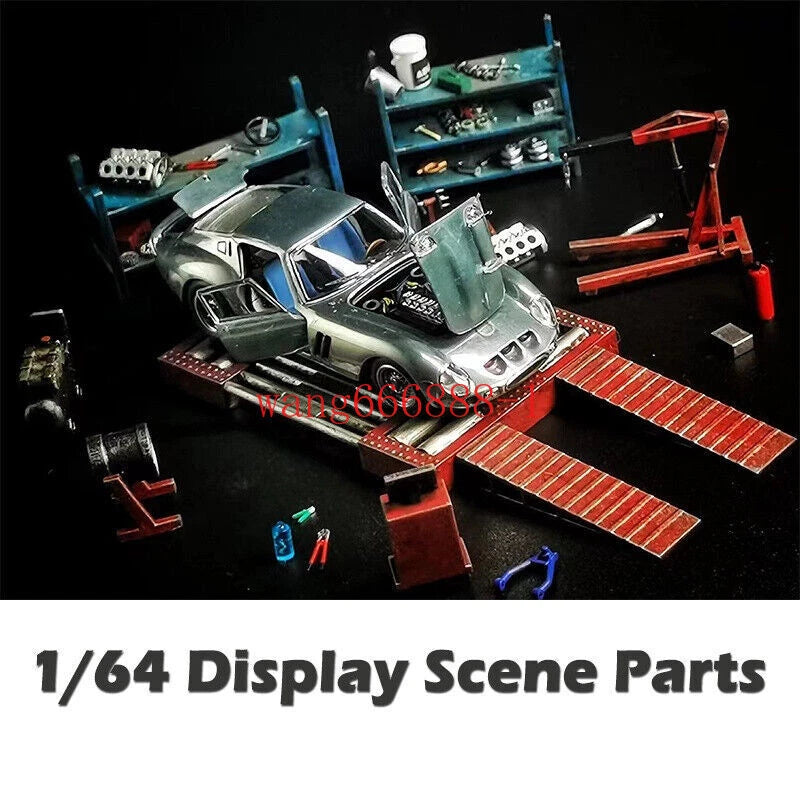 Diorama 1:64 Maintenance Prop Model Car Garage Workshop Tool Scene Display Model Battery