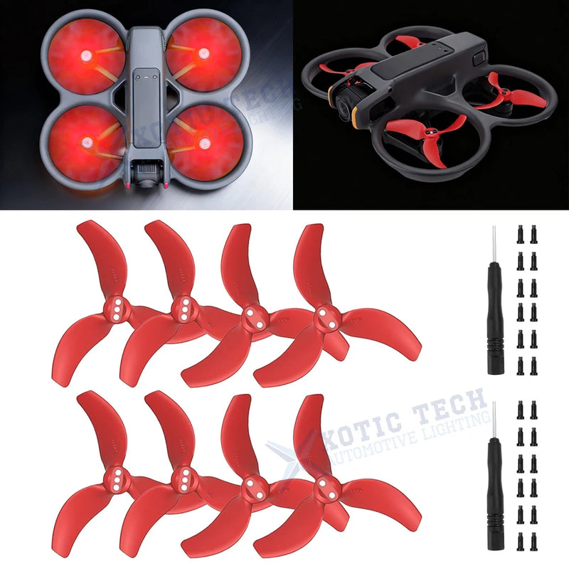 8x Red Tips Spare Blades Props for DJI Avata 2 Drone Accessories Light Weight