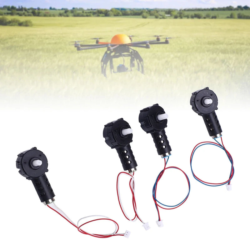 2-piece drone motor arm set with black motors and red/blue wire leads