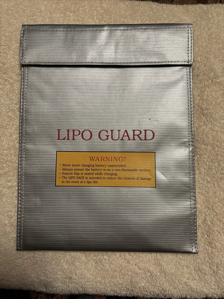 Lipo Guard Charge & Storage Bag Large Size 11 x 9 Inch Silver Battery