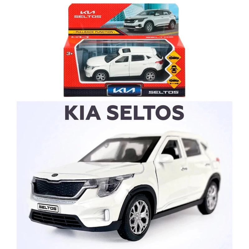 KIA SELTOS Metal Model Diecast Car Scale, Collectible Toy Cars, white, 1/38