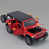 1:32 Jeep Wrangler Rubicon Diecast Model Cars Light Off-road Vehicles Simulation