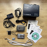 Panasonic Lumix DMC-FX30 Camera box, carry case, battery, 1GB SD Card, charger