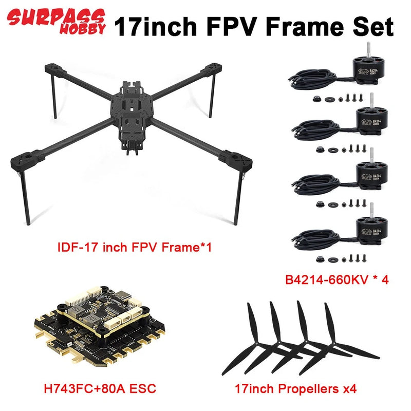 SURPASSHOBBY 17 inch FPV Drone Frame Kit  760mm Frame Brushless Motor Propeller