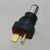 DC power 5.5x2.5mm male adapter to Deans T-plug male, black housing, brass pins