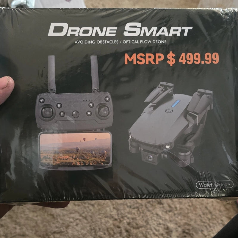Drone Smart drone starter kit box with remote controller and drone illustration