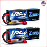 7.4V Lipo Battery 50C 5200mAh - 2S Hard Case for RC Vehicles (2 Pack) Battery