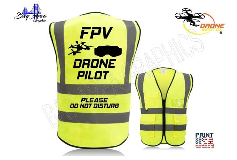 FPV Drone Pilot High Visibility Safety Vest  REFLECTIVE+POCKETS+LOWERBACK PRINT