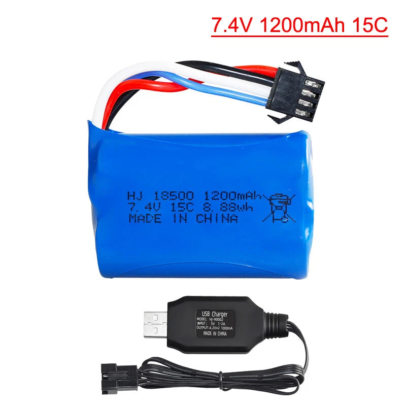 1¡Á 7.4V 1200mAh Li-ion Battery SM-4P plug For EC08 RC toy car model off-road car