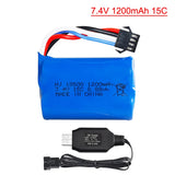 1¡Á 7.4V 1200mAh Li-ion Battery SM-4P plug For EC08 RC toy car model off-road car