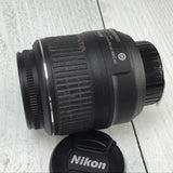 Nikon AF-S 18-55mm f/3.5-5.6G VR camera lens with black front cap