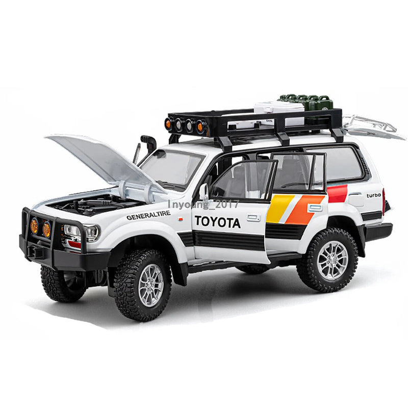1:24 Land Cruiser LC80 Model Car Diecast Toy Vehicle Kids Toys Boys Gifts White Battery