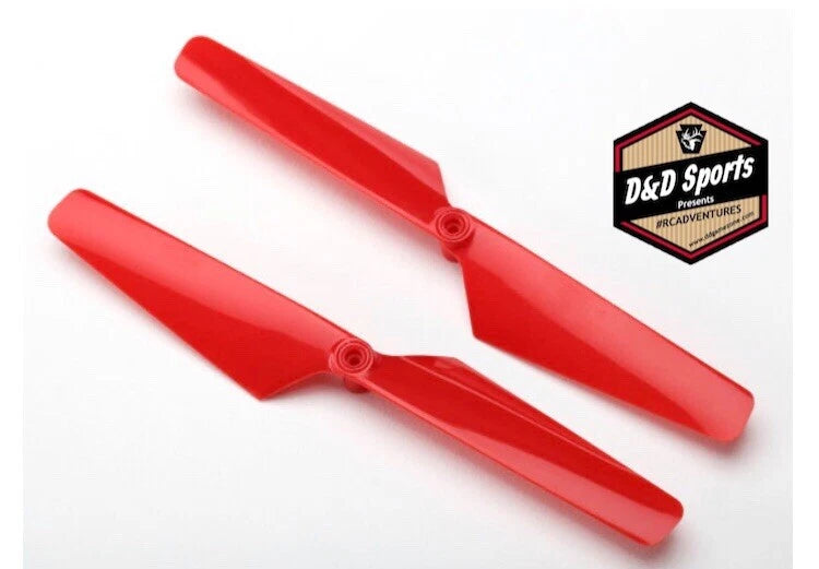 Traxxas LaTrax Alias RC rotor blade set, two red plastic blades with mounting pins