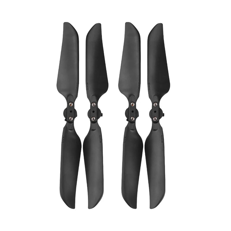 Drone propeller blade set of 4, black curved blades with mounting hubs