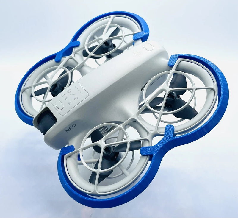 Blue drone prop guard bumper protector set with duct guards for DJI NEO