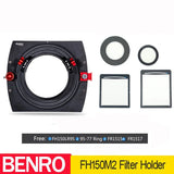 Black square filter holder bracket with red adjustment knobs for wide-angle lens