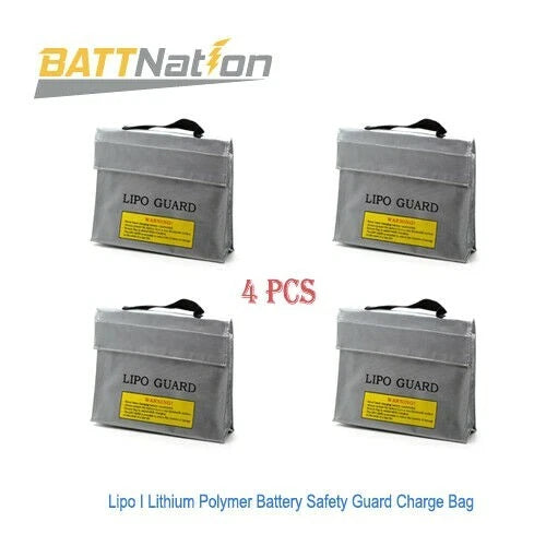 4pcs 3 in 1 Large LiPo Safe Battery Guard Charging Protection Bag 240x64x180mm