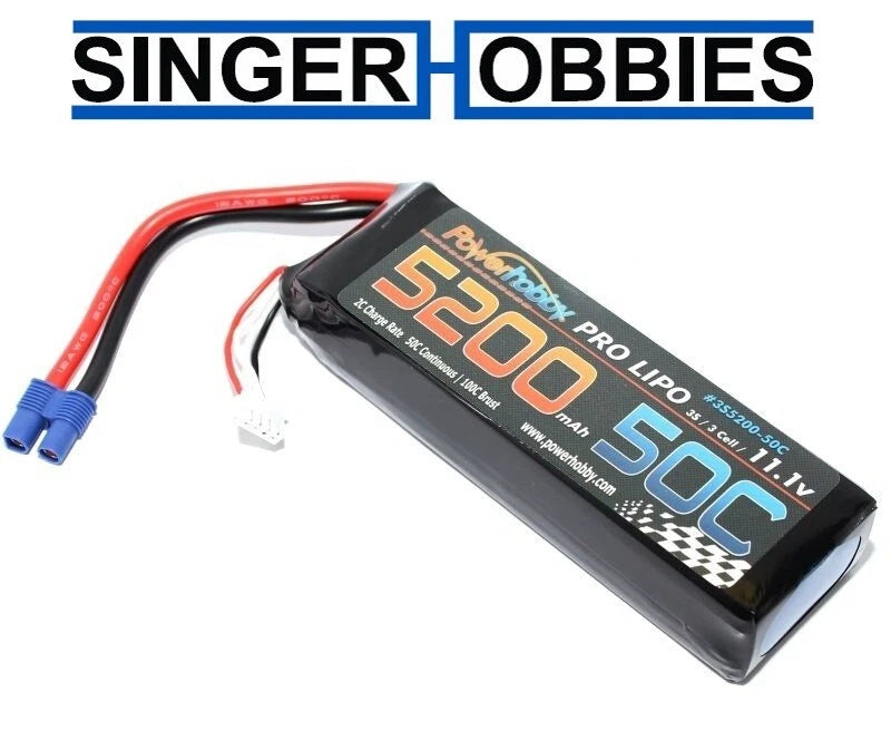 POWERHOBBY PHB3S520050CEC3 3S 11.1V 5200mAh 50C LiPo Battery with EC3 HRP Battery