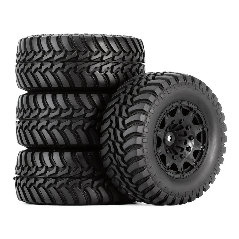 4PCS Rubber Tires Wheel Rim Set for 1/10 Short-Course Truck RC Car Traxxas Slash