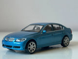 BMW 330i Germany Luxury Compact Car Model Diecast Toy Blue 1:43 Scale Welly