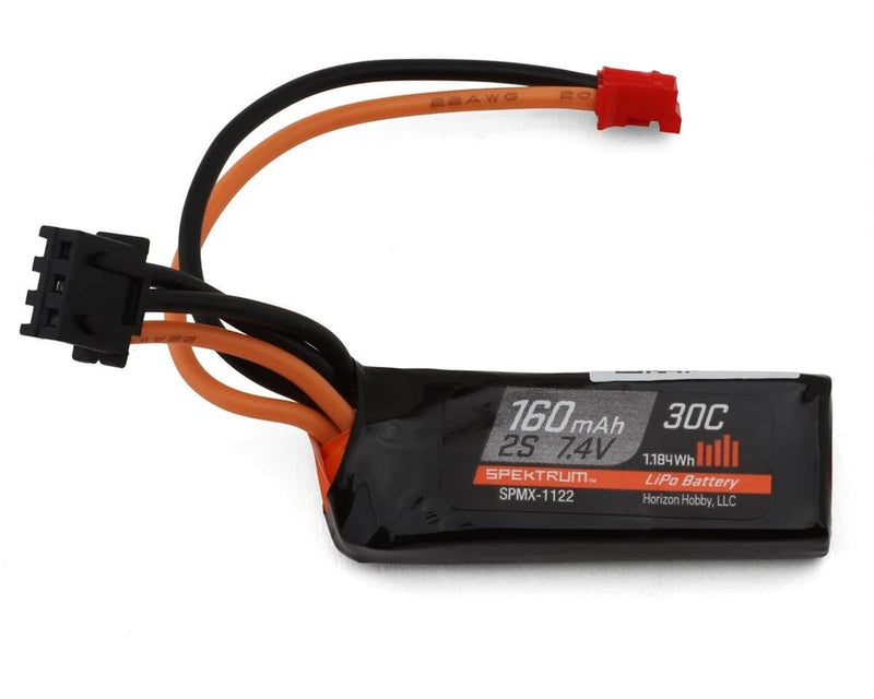 Spektrum 1122 7.4V 160mAh 2S 30C LiPo Battery: PH2.0 Battery