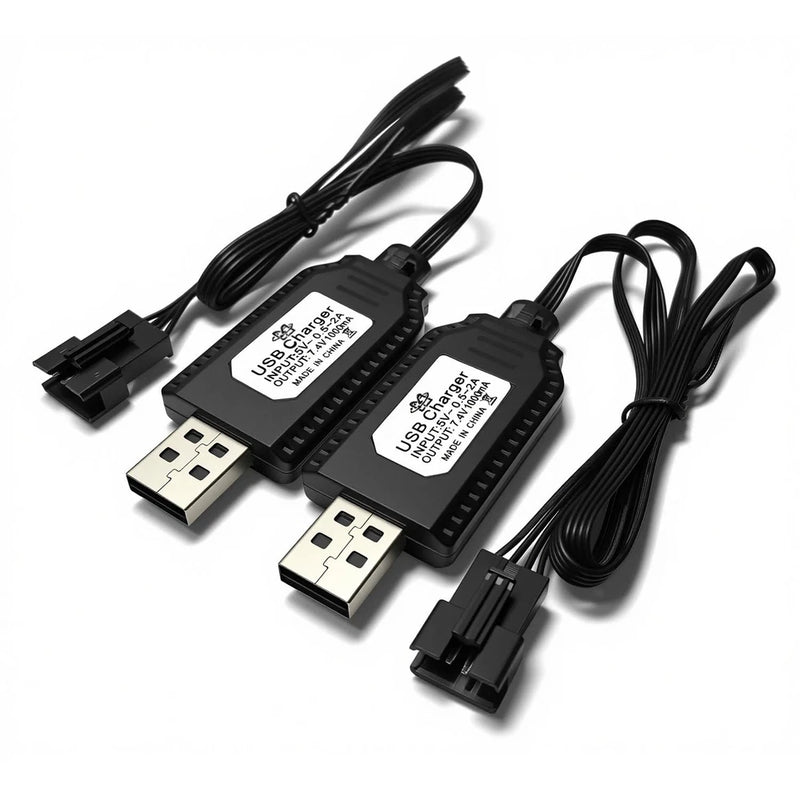 SM-4P USB Charger for 7.4V Li-Ion Battery,Compatible with RC Car/Boat/Gel Blaste Battery