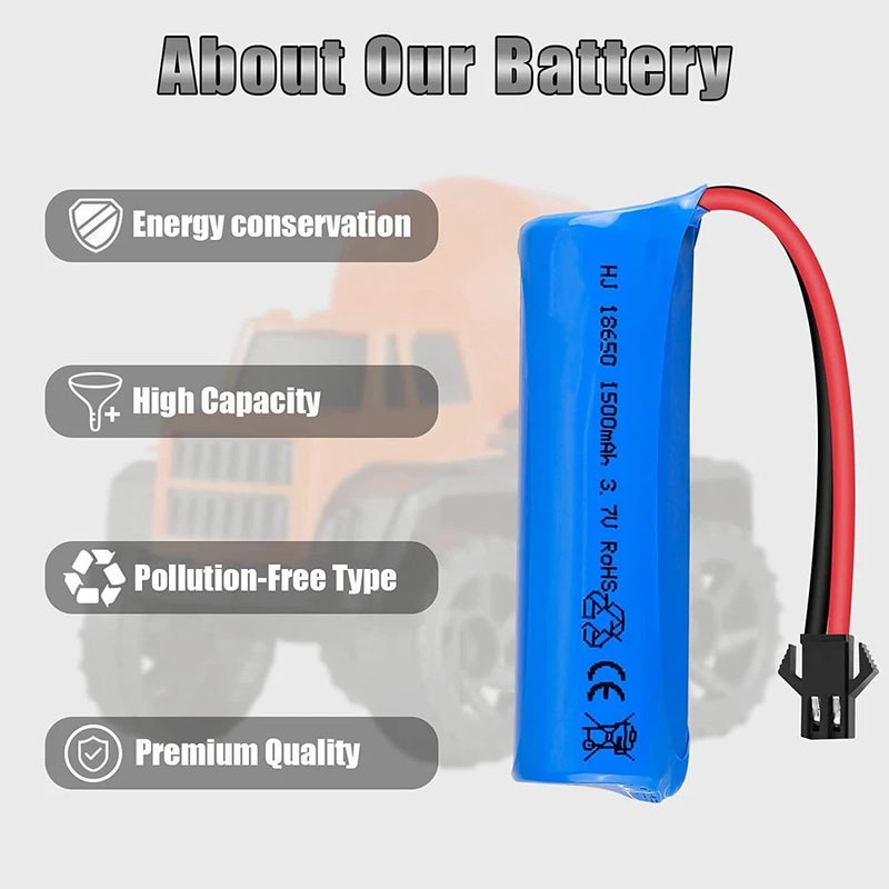 3.7V 1500mAh Lipo Battery for DE45 DE42 Remote Control Car 1:14 Off-Road Vehicle