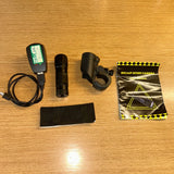 HD720P sport action camera kit with camera, mounts, cables, charger, and pouch