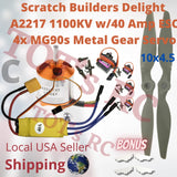 RC motor and 40A ESC with mini MG90s metal gear servos and propeller set