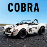 1:22 Ford Shelby Cobra 427 S/C Diecast Model Car w/ Sound Light Pull-Back Toy