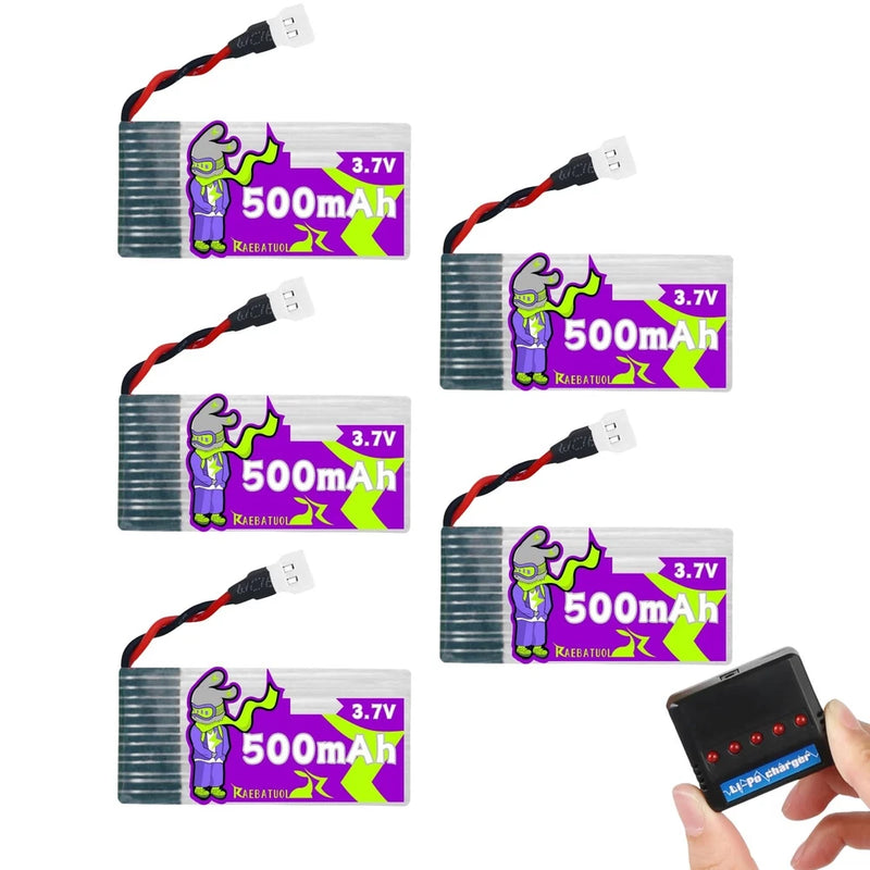 500mAh 3.7V 702035 Battery with Molex Plug for RC Drones, Quadcopter, SYMA Model Battery