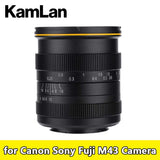 KamLan 28mm F1.4 Large Aperture Wide Angle Lens for Canon Sony Fuji M43 Cameras