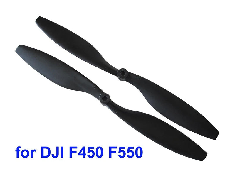 Black 10-inch propeller blades with hubs, CW/CCW set for DJI F450 F550