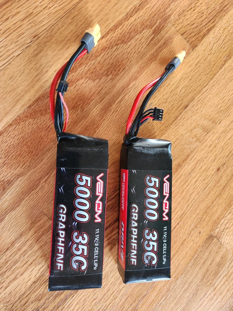 VENOM Battery GRAPHENE Series 35C 3S 5000mAh 11.1V LiPo RC Traxxas  Two Packs! Battery