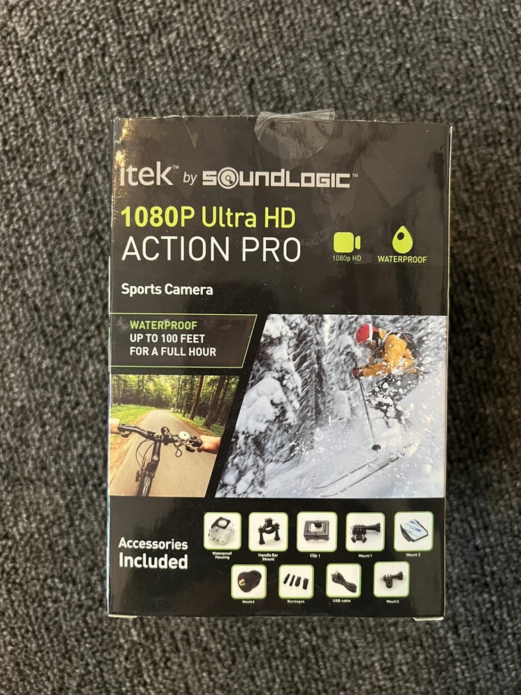 Itek Soundlogic Action Pro 1080P Ultra HD Sports Camera BRAND Open Box