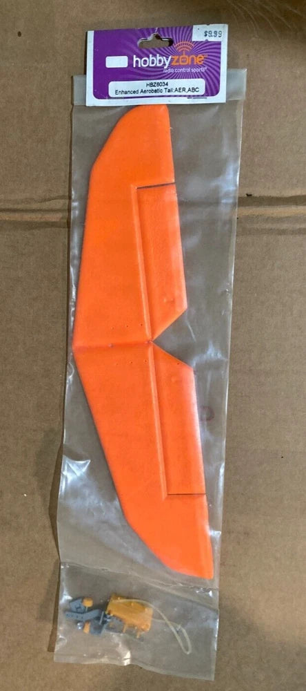 Hobby Zone enhanced aerobatic RC airplane tail fin, bright orange