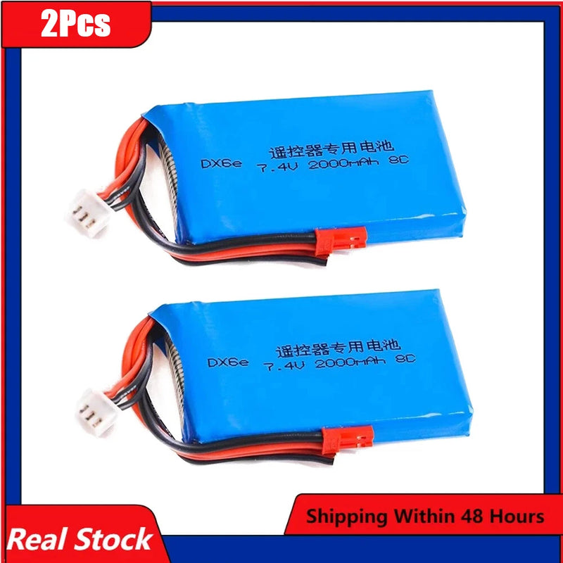 DX6 DX6e Transmitter Lipo Battery Horizon DX8 Radio QX7 7.4V 2000mAh for RC Toys