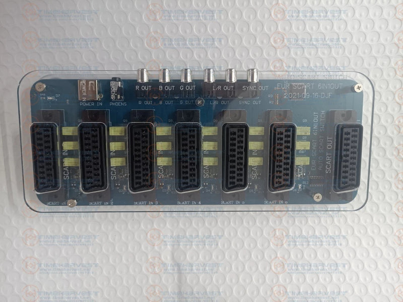 6 IN 1 OUT Mini SCART Distributor Converter 6 INPUT & 1 OUTPUT Auto switcher EUR