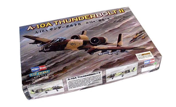 A-10A Thunderbolt II 1/72 model aircraft kit box with printed aircraft artwork