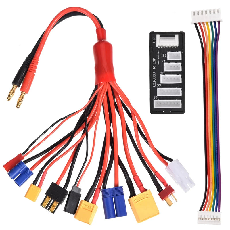 RC Lipo Battery Charger Adapter Splitter Cable 10 1 4.0mm Banana Plug 2-6S Battery