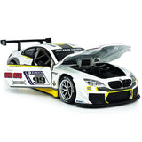 1:24 M6 GT3 Model Car Diecast Race Car Toy Vehicle Kids Toys Boys Gifts White Battery