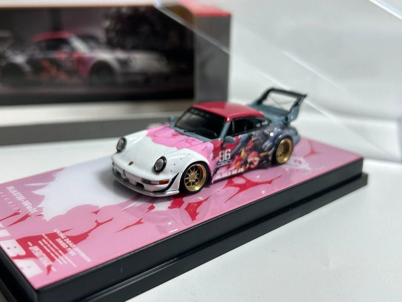 1/64 original Porsche wide-body RWB 964 high-tail boutique alloy car model