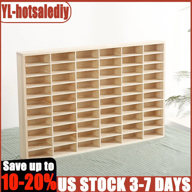 60 Grid Wooden Car Model Display Cabinet Wall Mounted Display Cabinet Model Case