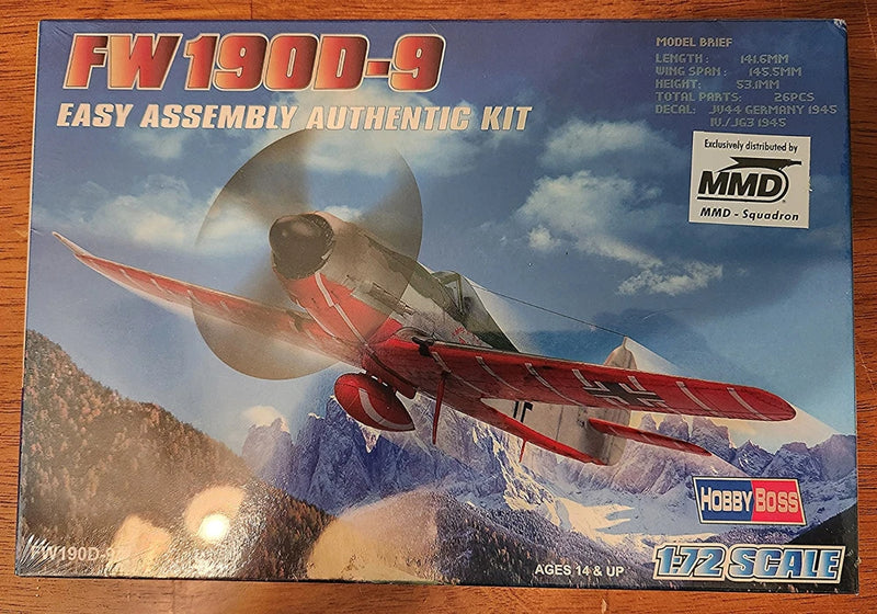 FW190D-9 1/72 plastic model aircraft kit box with aircraft artwork, sealed package