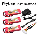 3p 7.4V 3300mAh Lipo Battery Charger Sets for Wltoys 144001 124016 124017 124018