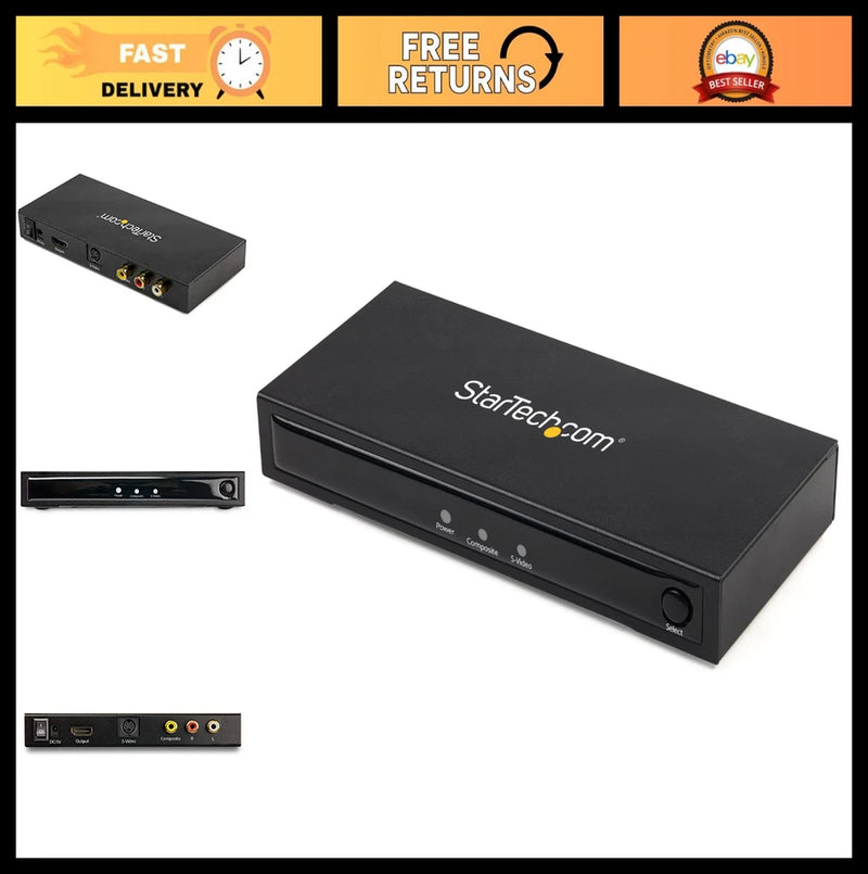 S-Video Composite to HDMI Converter with Audio - 720p Upscaler for NTSC PAL