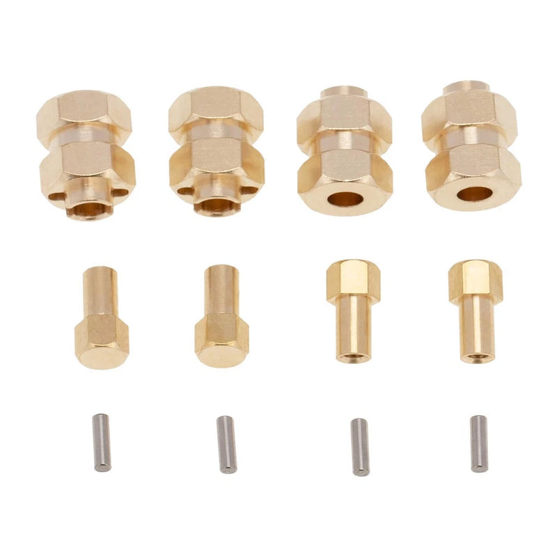 4Pcs Brass Wheel Hub Hex Adapter For SCX24 AXI00001 1/24 RC Car Upgrade Converter